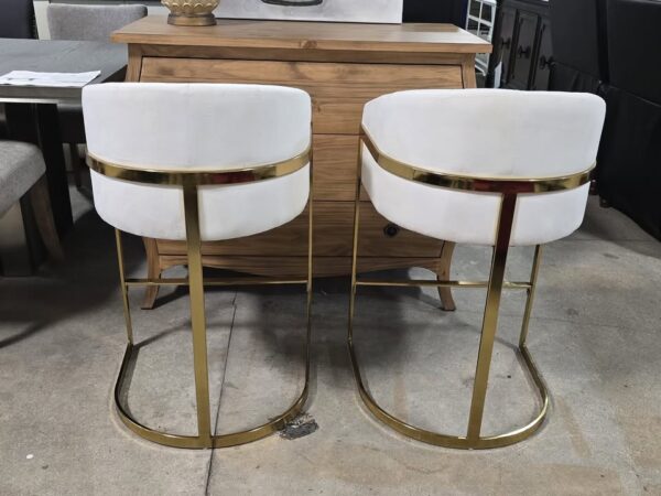 Set of 2 Velvet Counter Stools - Image 3