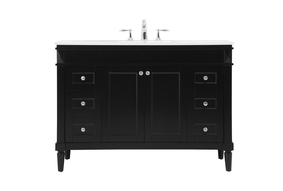 Black 48" Bennett Bathroom Vanity - Image 5