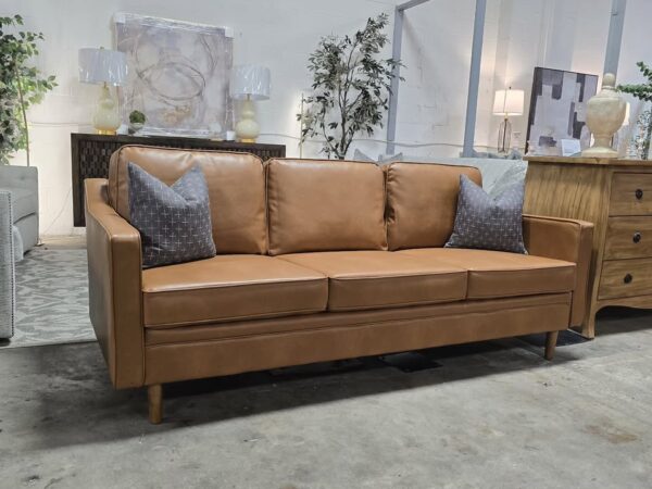 Cognac Leather Sofa - Image 2