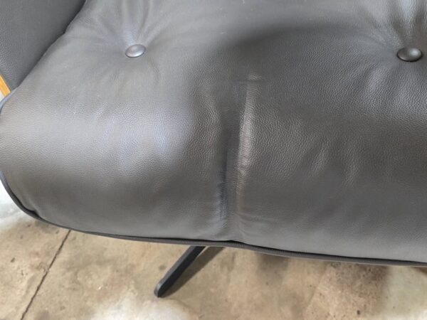 Set of 2 Genuine Leather Power Reclining Eames Style Chairs - Image 8