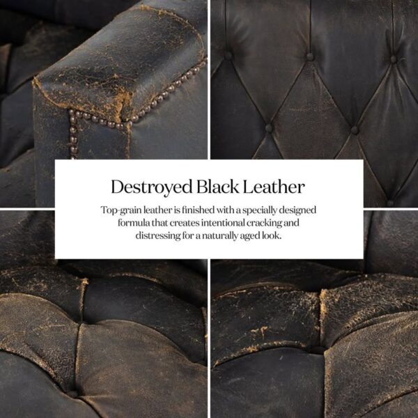 Four Hands Top Grain Leather Chaise - Image 2