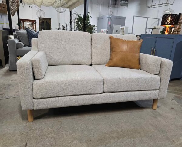 60" Beige Boucle Loveseat - Image 3