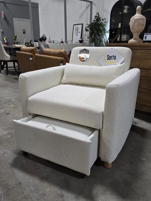 Serta Boucle Convertible Sleeper Chair - Image 2