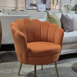 Orange Velvet Accent Chair