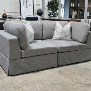 Grey Skirted Loveseat