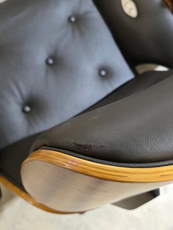 Set of 2 Genuine Leather Power Reclining Eames Style Chairs - Image 7