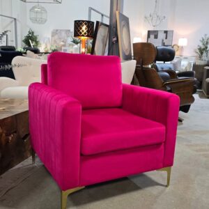 Pink Velvet Accent Chair