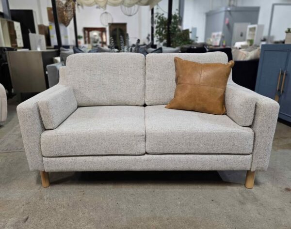 60" Beige Boucle Loveseat - Image 2