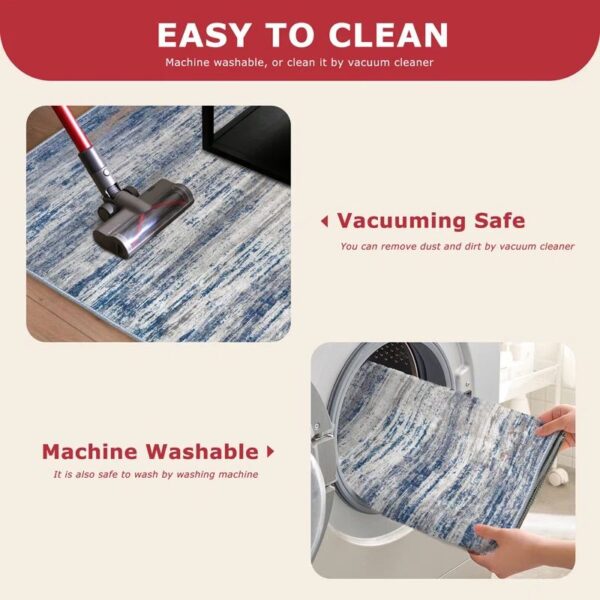 9' x 12' Abstract Machine Washable Rug - Image 5