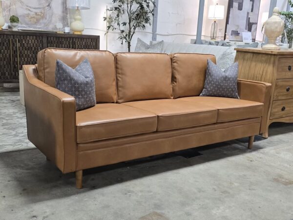 Cognac Leather Sofa - Image 4