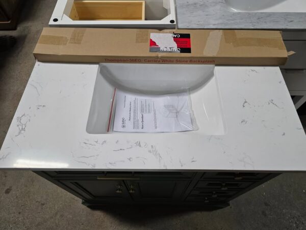 36" Green Bathroom Vanity - Image 4