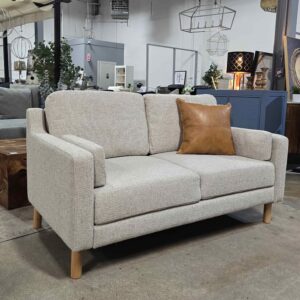 60" Beige Boucle Loveseat