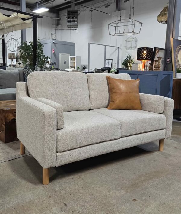 60" Beige Boucle Loveseat