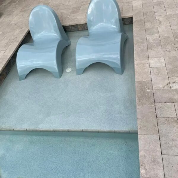 Set of 2 Armless Outdoor Lounge Chairs - Image 2