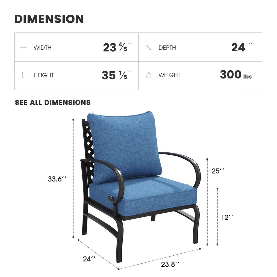 Set of 2 Patio Club Chairs - Image 2