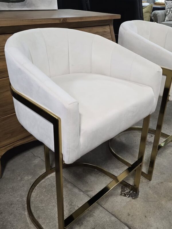 Set of 2 Velvet Counter Stools - Image 4
