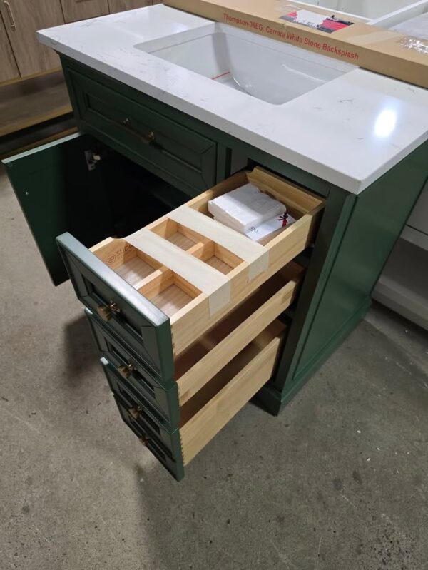 36" Green Bathroom Vanity - Image 3