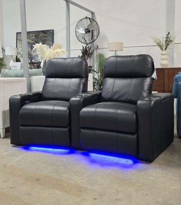 Genuine Leather Home Theater Power Recliners - Image 5