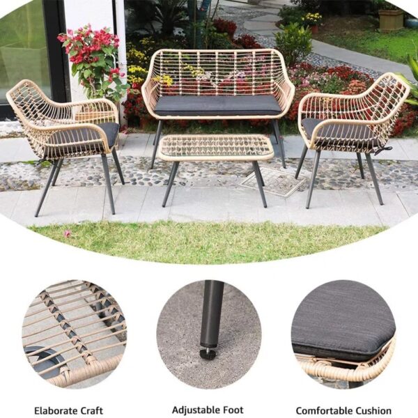 4-pc Outdoor Rattan Set - Image 3