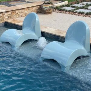 Set of 2 Armless Outdoor Lounge Chairs