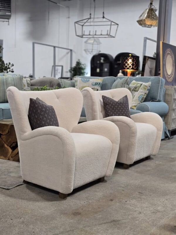Set of 2 Lao Wingback Accent Chairs