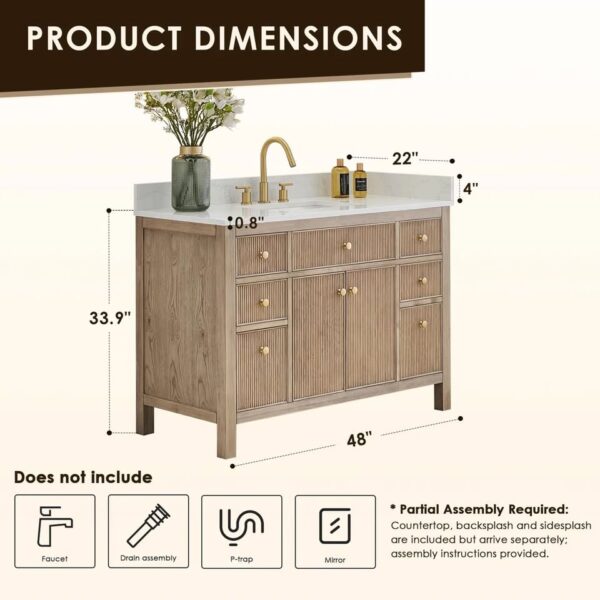 Lala 48" Single Bathroom Vanity - Image 3