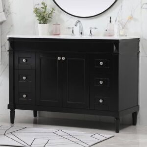 Black 48" Bennett Bathroom Vanity