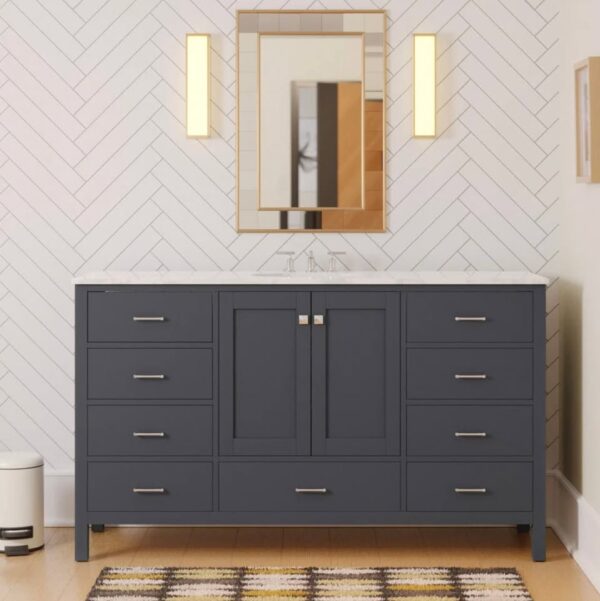 60" Marine Grey Single Bathroom Vanity