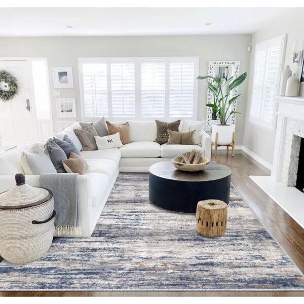 9' x 12' Abstract Machine Washable Rug - Image 2
