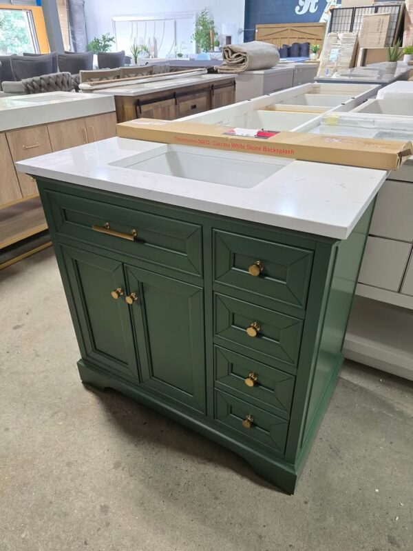 36" Green Bathroom Vanity - Image 2