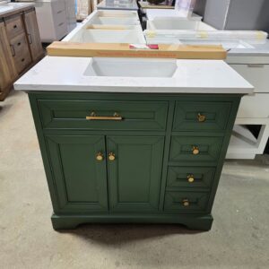 36" Green Bathroom Vanity