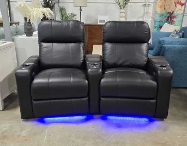 Genuine Leather Home Theater Power Recliners - Image 2
