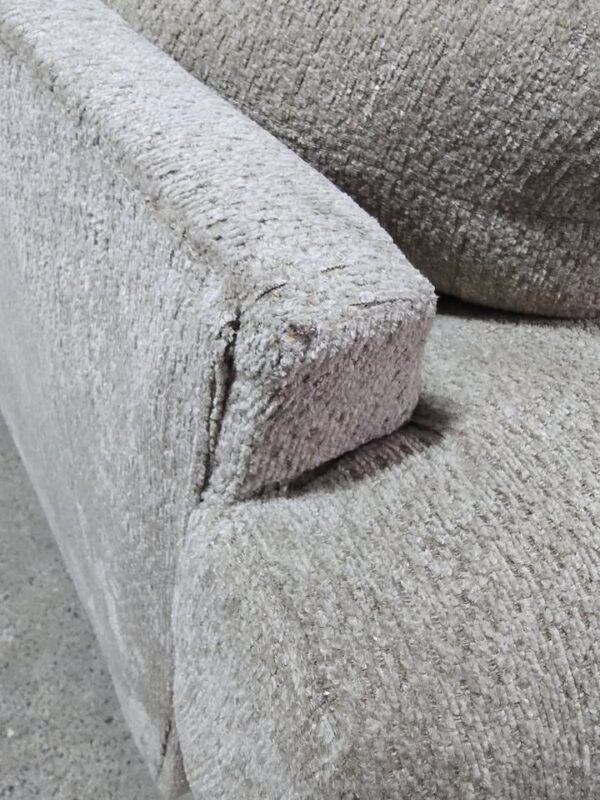 Beige Rolled Arm Upholstered Sofa - Image 5