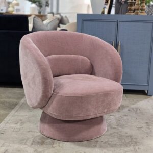 Dusty Rose Swivel Accent Chair