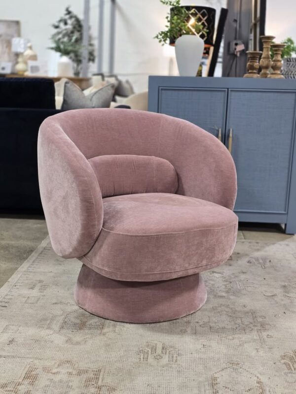 Dusty Rose Swivel Accent Chair