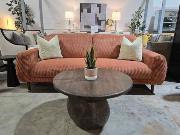 Burnt Orange Corduroy Sofa