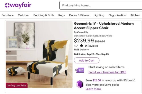 Geometric Slipper Accent Chair - Image 5