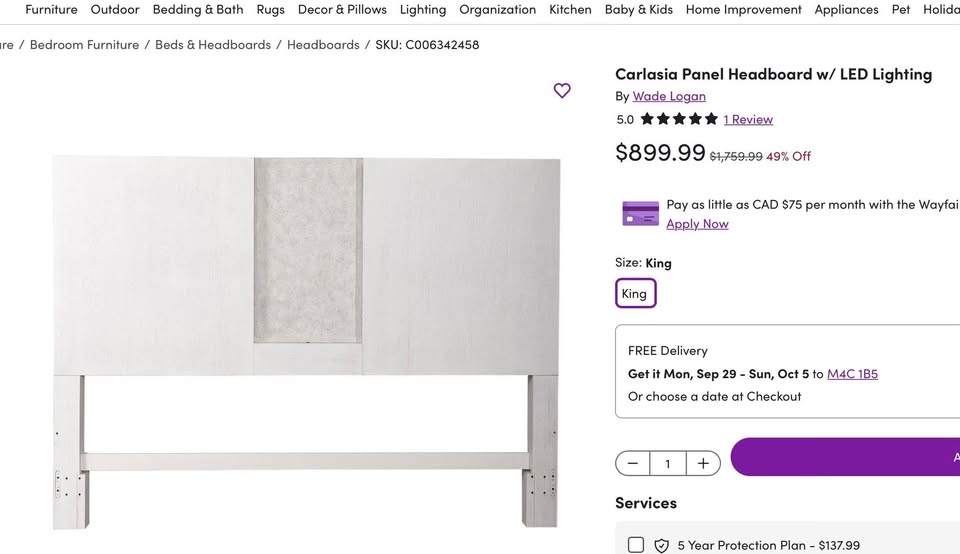 Liberty Furniture King Panel Travertine Headboard - Image 2