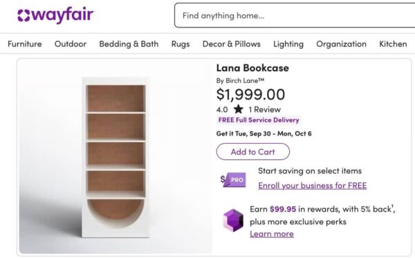 Lana White Bookcase - Image 5