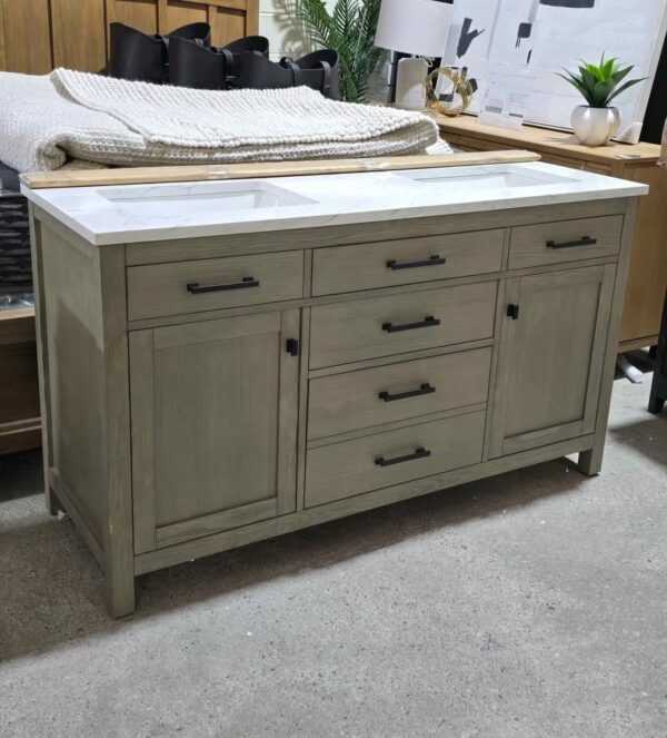 Grey 60" Double Bathroom Vanity - Image 5