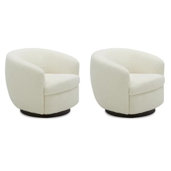 Set of 2 Marcy Swivel Barrel Chairs - Image 4