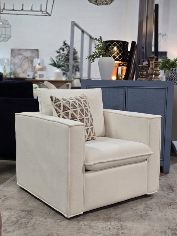 White Swivel Armchair