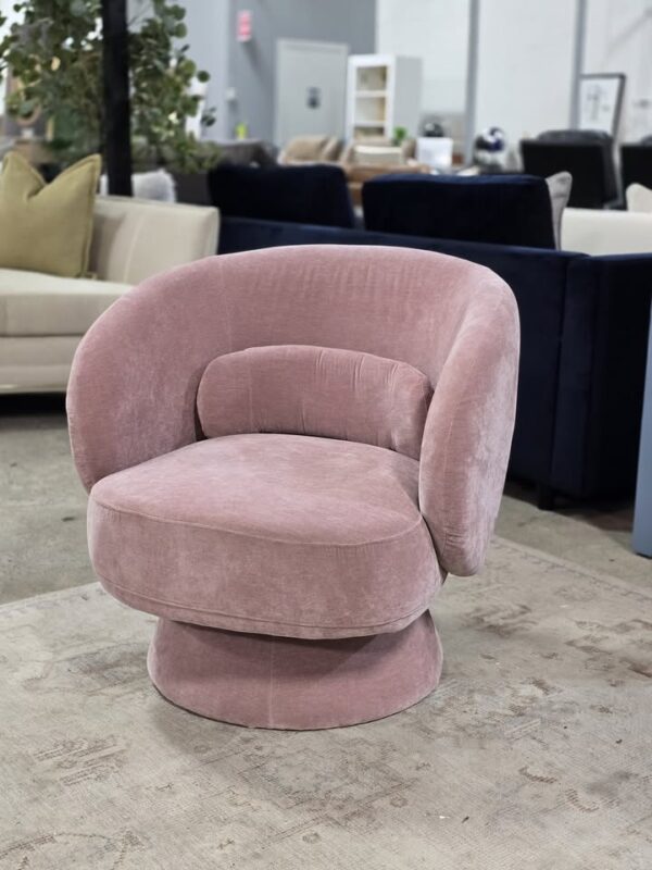 Dusty Rose Swivel Accent Chair - Image 3