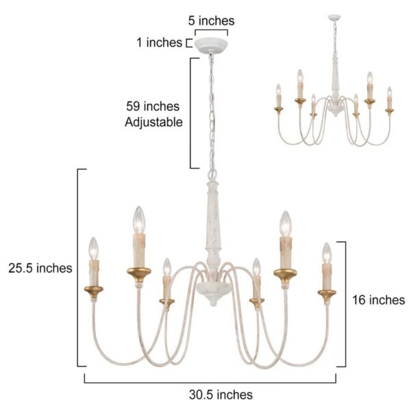 Gravitt 6 - Light French Country Chandelier - Image 7