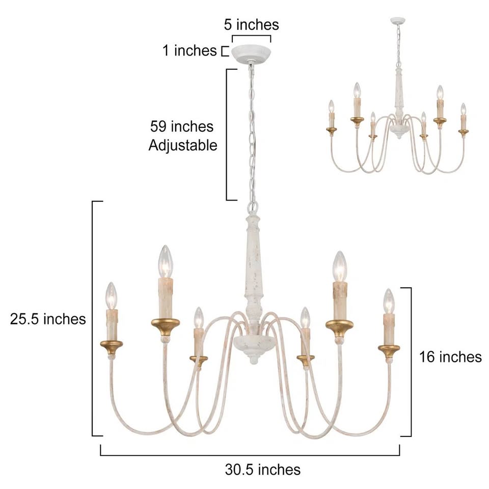 Gravitt 6 - Light French Country Chandelier - Image 7