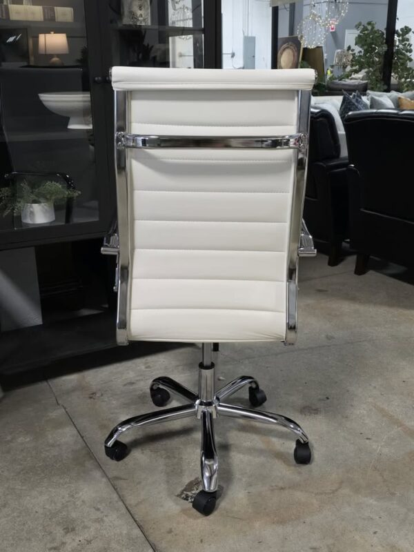 Modern White Leather Office Chair - Image 2