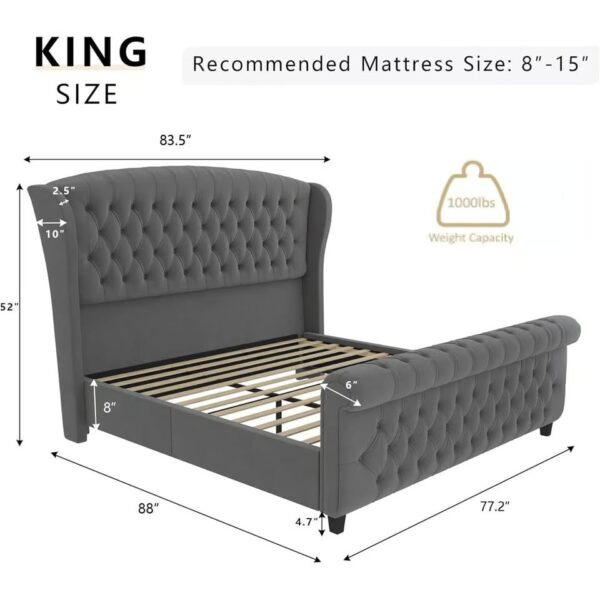 KING Dulane Tufted Platform Bed - Image 2