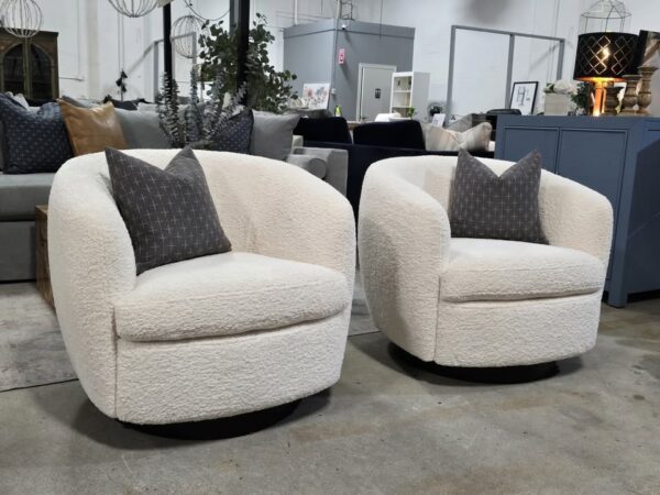 Set of 2 Marcy Swivel Barrel Chairs - Image 3