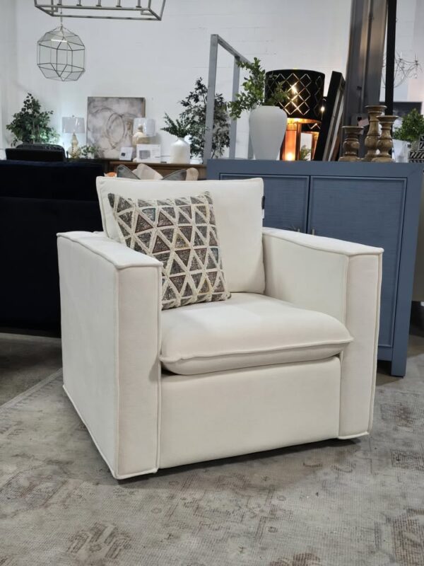 White Swivel Armchair - Image 2