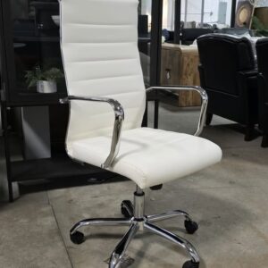 Modern White Leather Office Chair